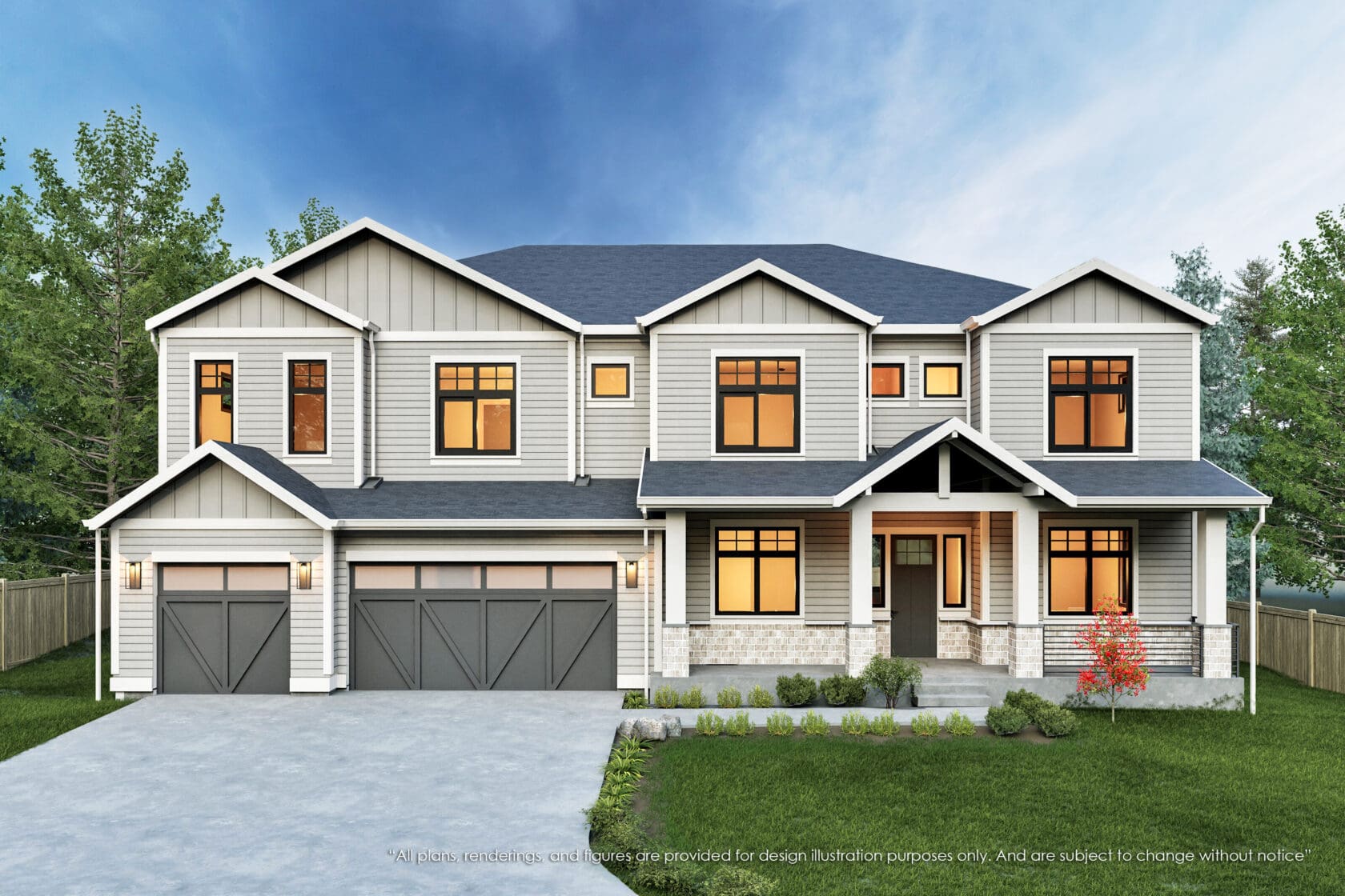 10419 SE 24th Pl - Bellevue - Rendering 1 - MN Custom Homes