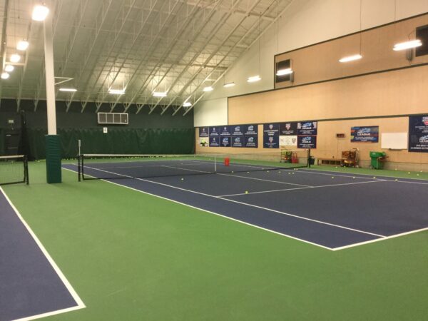 Image of Indoor Tennis Courts at the Robinswood Tennis center in the Robinswood neighborhood of Bellevue, washington.